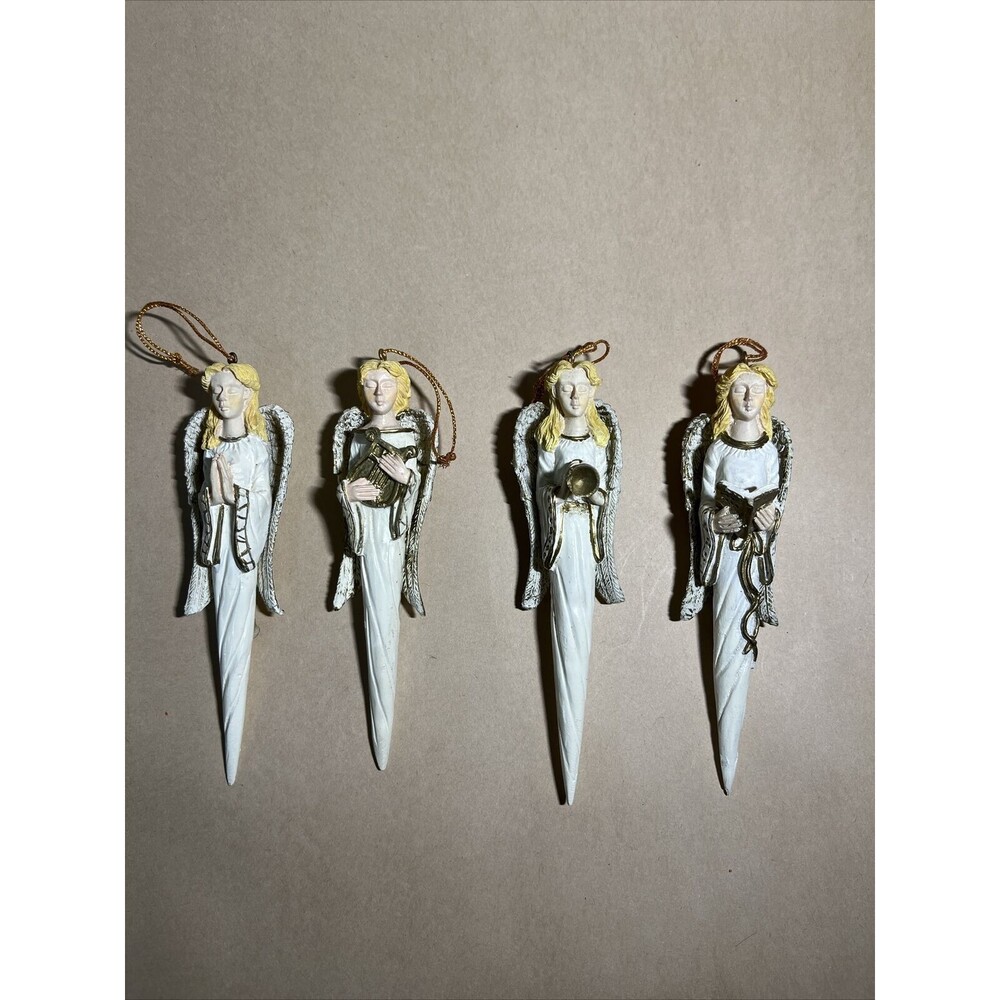 VTG Lot Of 4 Icicle Angels Porcelain‎ Ornament 5”